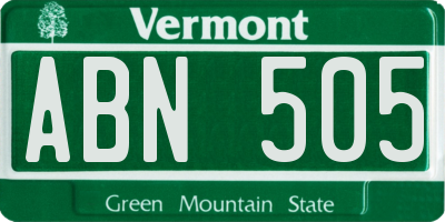 VT license plate ABN505