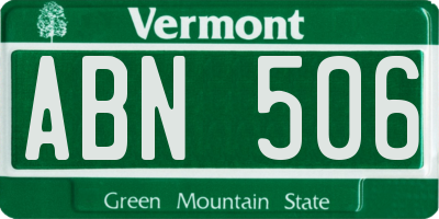 VT license plate ABN506