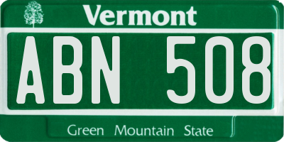 VT license plate ABN508