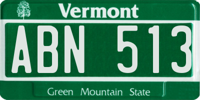 VT license plate ABN513