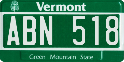 VT license plate ABN518