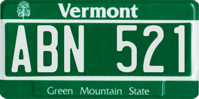 VT license plate ABN521