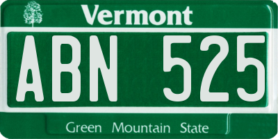 VT license plate ABN525