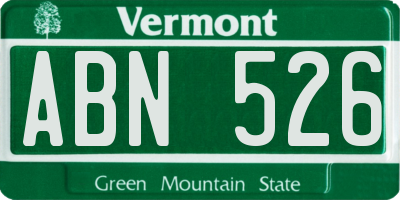 VT license plate ABN526