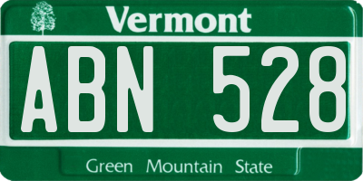 VT license plate ABN528