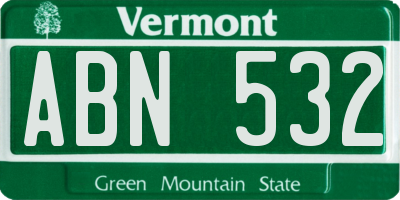 VT license plate ABN532