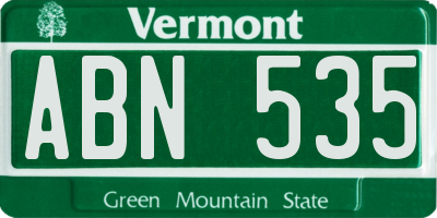 VT license plate ABN535