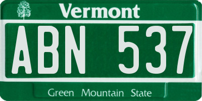 VT license plate ABN537