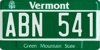 VT license plate ABN541