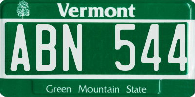 VT license plate ABN544