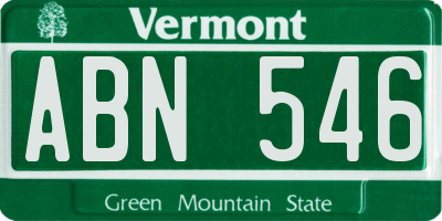 VT license plate ABN546