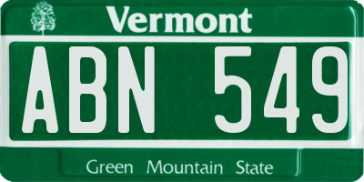 VT license plate ABN549