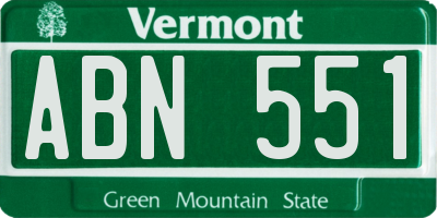 VT license plate ABN551