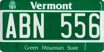 VT license plate ABN556