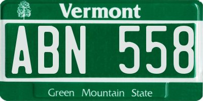 VT license plate ABN558