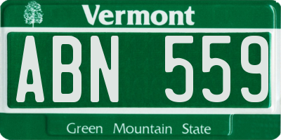 VT license plate ABN559