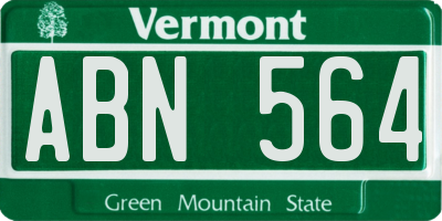 VT license plate ABN564