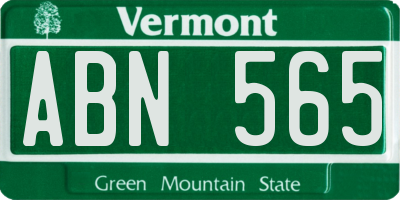 VT license plate ABN565