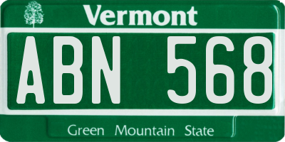 VT license plate ABN568