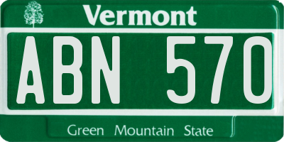 VT license plate ABN570