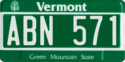 VT license plate ABN571