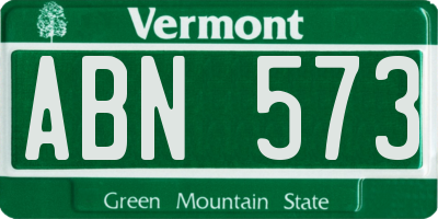 VT license plate ABN573