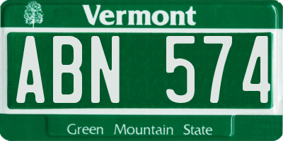 VT license plate ABN574