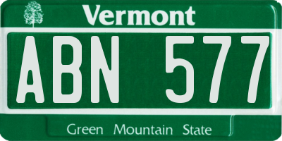 VT license plate ABN577