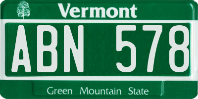 VT license plate ABN578