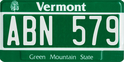 VT license plate ABN579