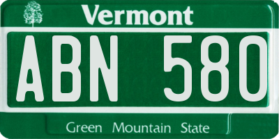 VT license plate ABN580