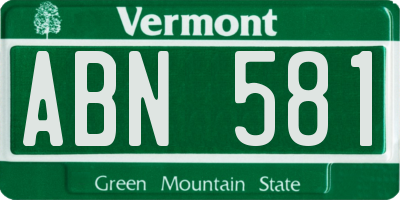 VT license plate ABN581