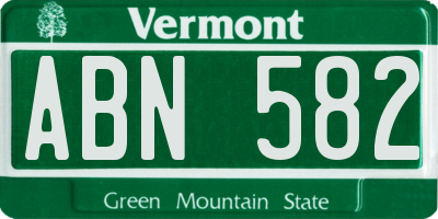 VT license plate ABN582