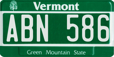 VT license plate ABN586