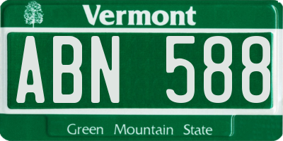 VT license plate ABN588