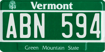 VT license plate ABN594