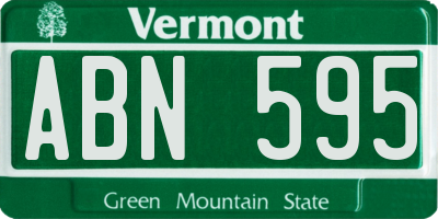 VT license plate ABN595