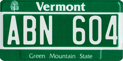 VT license plate ABN604