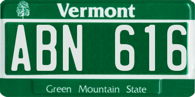 VT license plate ABN616