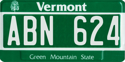 VT license plate ABN624