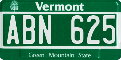 VT license plate ABN625