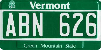 VT license plate ABN626