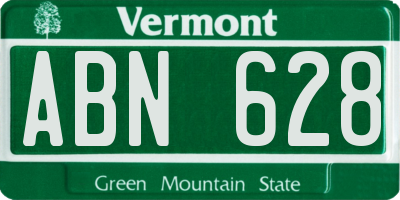 VT license plate ABN628