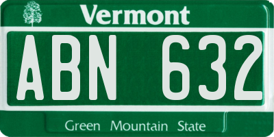 VT license plate ABN632
