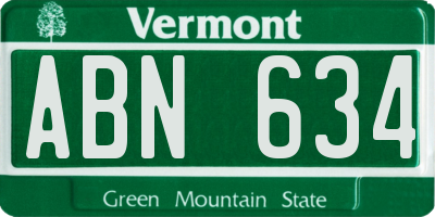 VT license plate ABN634