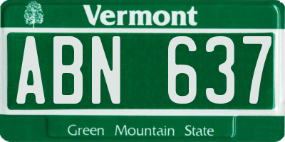 VT license plate ABN637