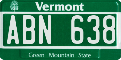 VT license plate ABN638