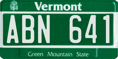 VT license plate ABN641