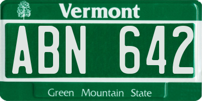 VT license plate ABN642