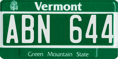 VT license plate ABN644